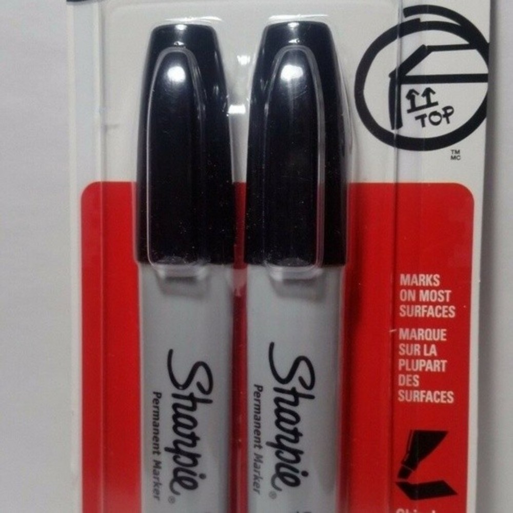 3 Sharpie Black Permanent Marker Chisel Tip